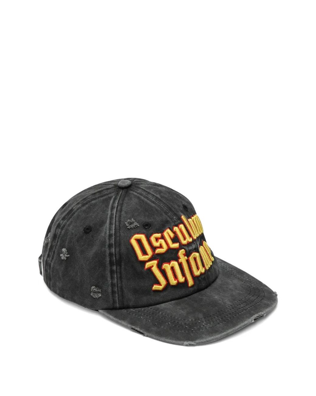DAGGER Black 6669 Distressed-Effect Baseball Cap for men