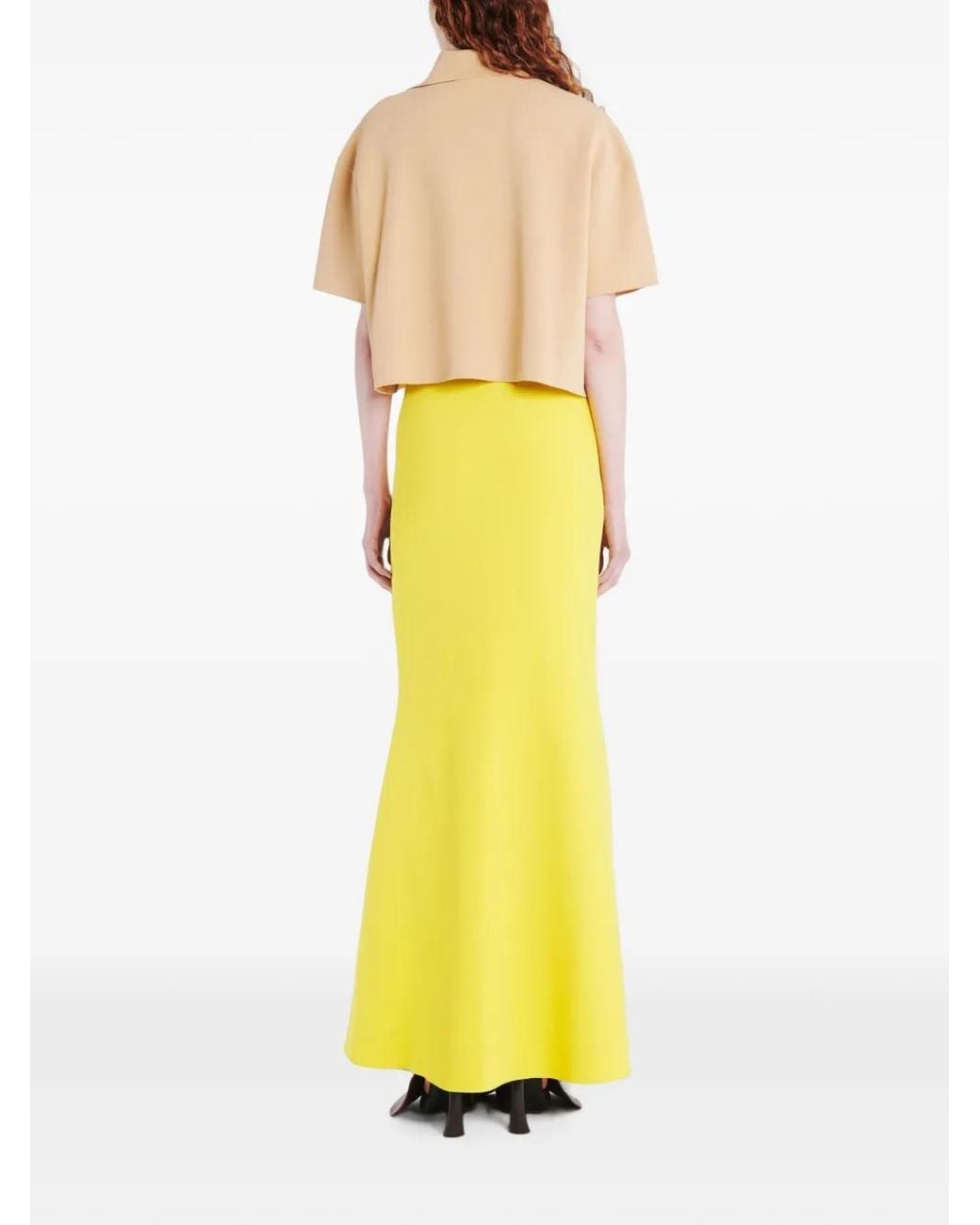 A.W.A.K.E. MODE Natural Rugby Asymmetric-Collar Short-Sleeve Top