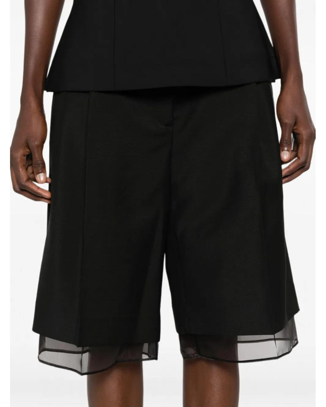 Rohe Black Organza Lined Shorts