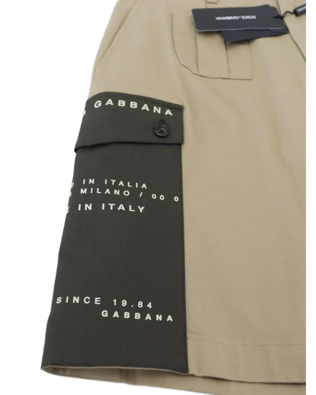 Dolce & Gabbana Natural Panelled Logo-Print Cargo Shorts for men