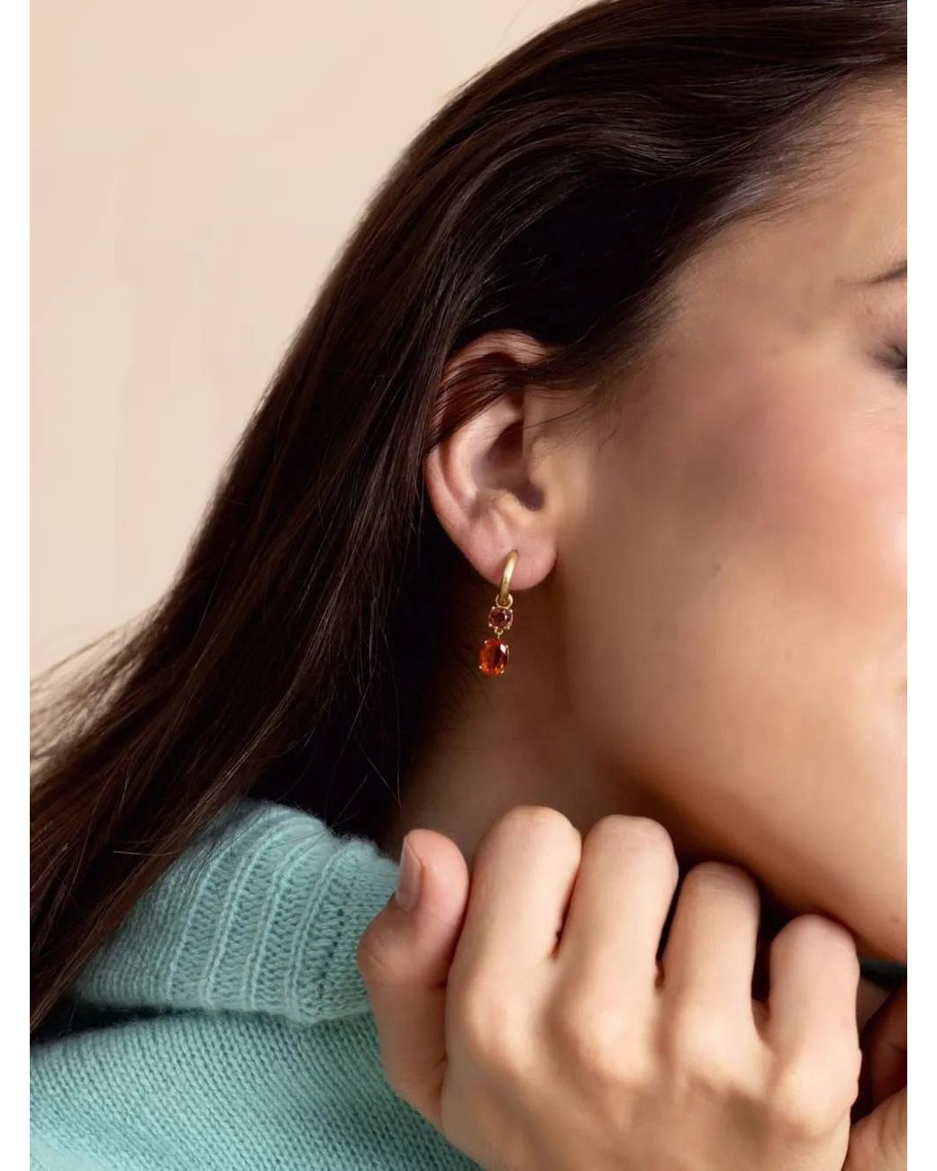 Irene Neuwirth Red 18Kt Gemmy Gem Fire Opal Earrings