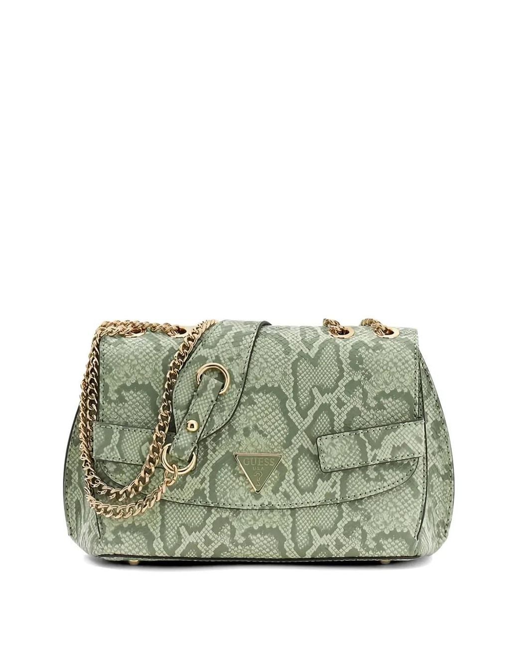Guess Green Serenova Animal-Print Crossbody Bag