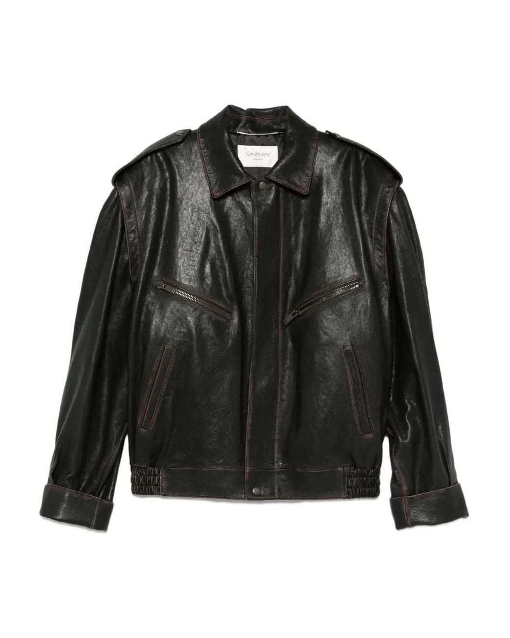 Chaqueta Con Cremallera Saint Laurent de hombre de color Black