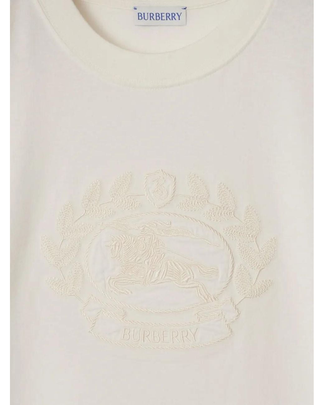 Burberry White T-Shirts And Polos