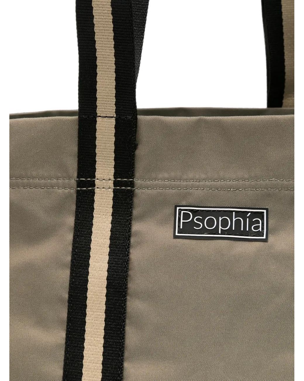 Psophia Gray Gestreifter Tote Bag Mit Logo-Patch