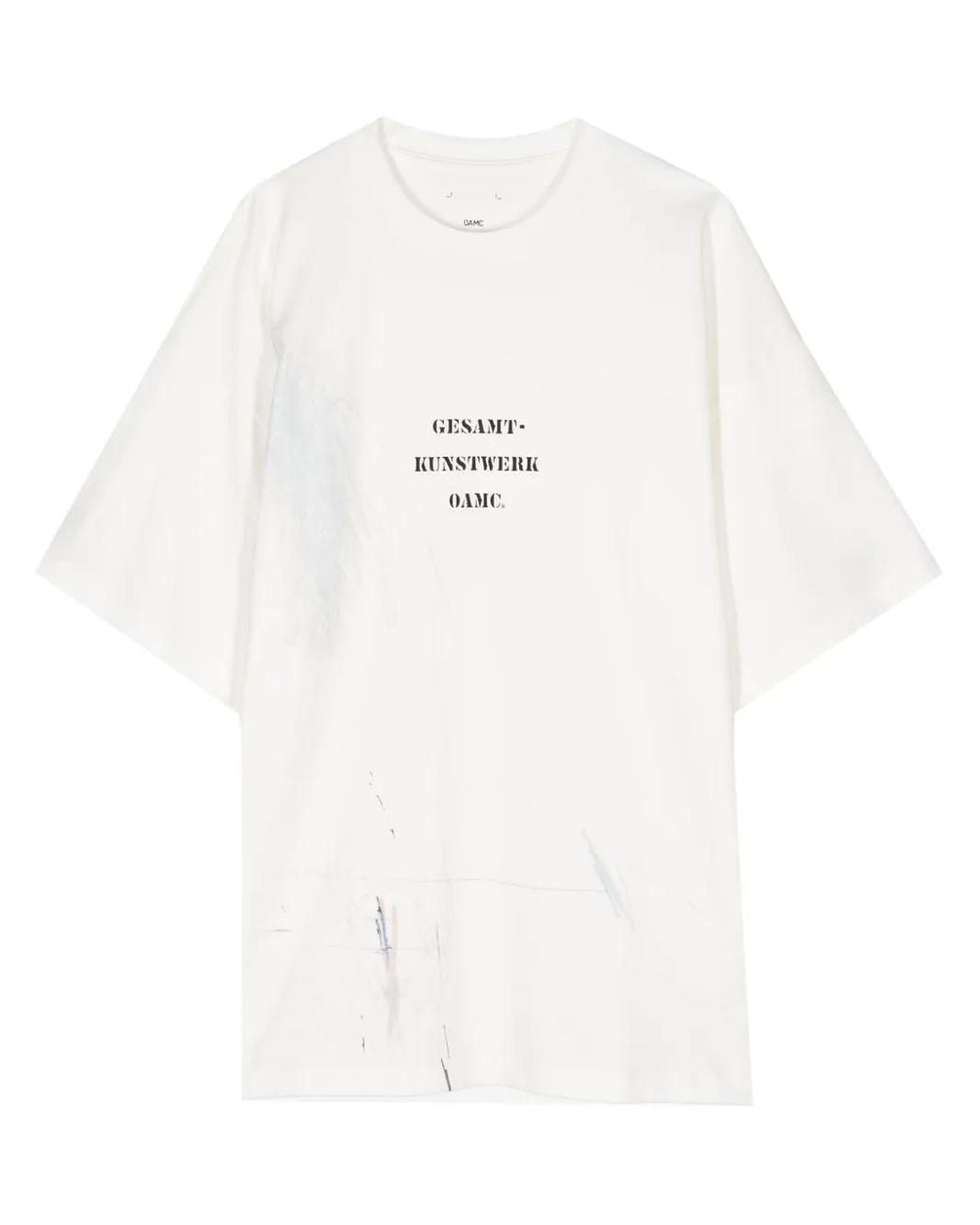 OAMC White Scribble Organic Cotton T-Shirt for men