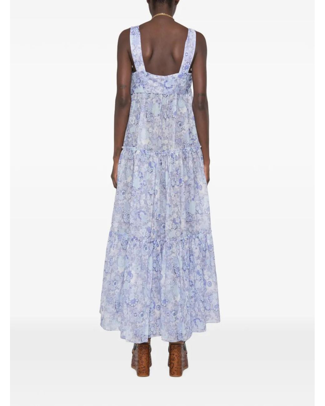 Chloé Blue Tiered Long Dress