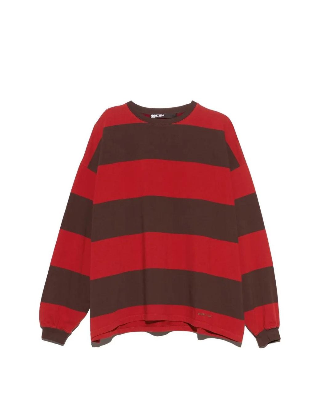 Bimba Y Lola Red Oversize Striped T-Shirt