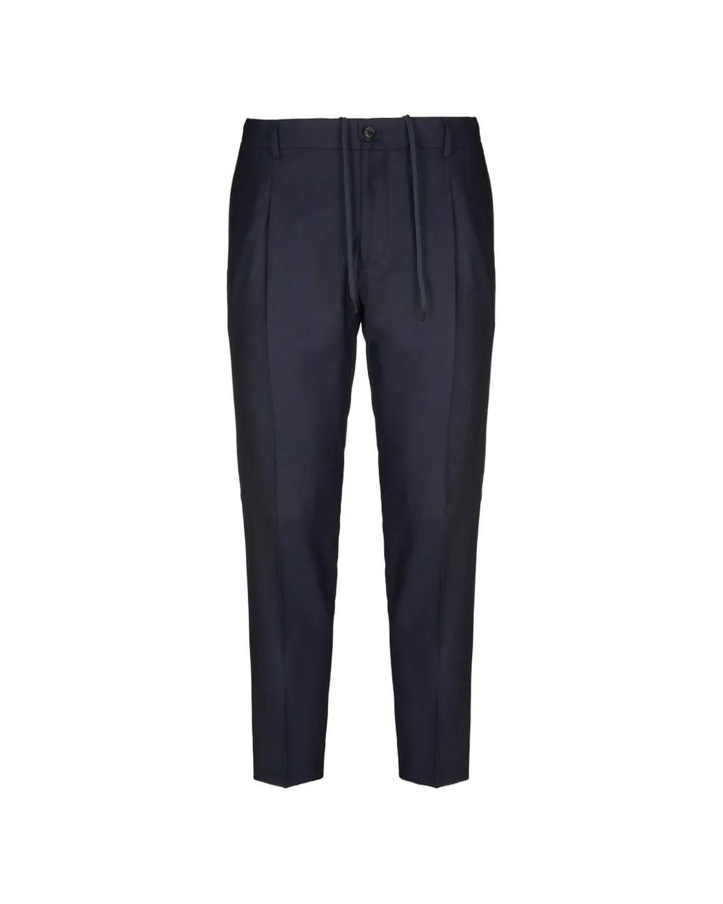 BE ABLE Blue Pleated Drawstring-Waist Trousers for men