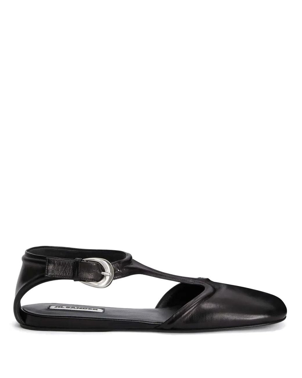 Jil Sander Black Mary Jane Ballerina Shoes