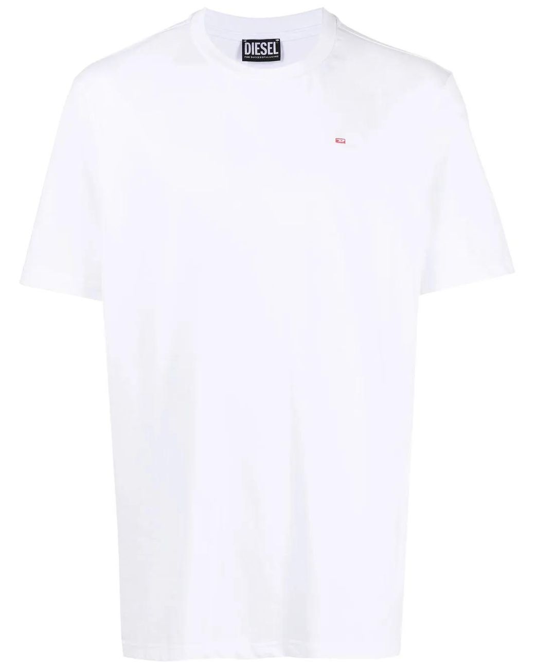 DIESEL White T-Just-Microdiv Logo-Embroidered T-Shirt for men