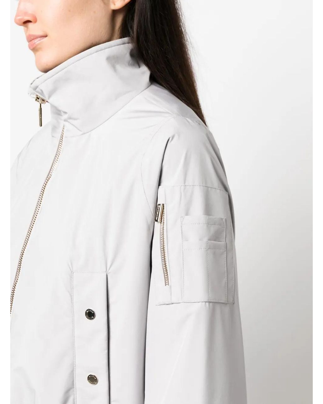 Moorer Gray Wide-Sleeve Bomber Jacket