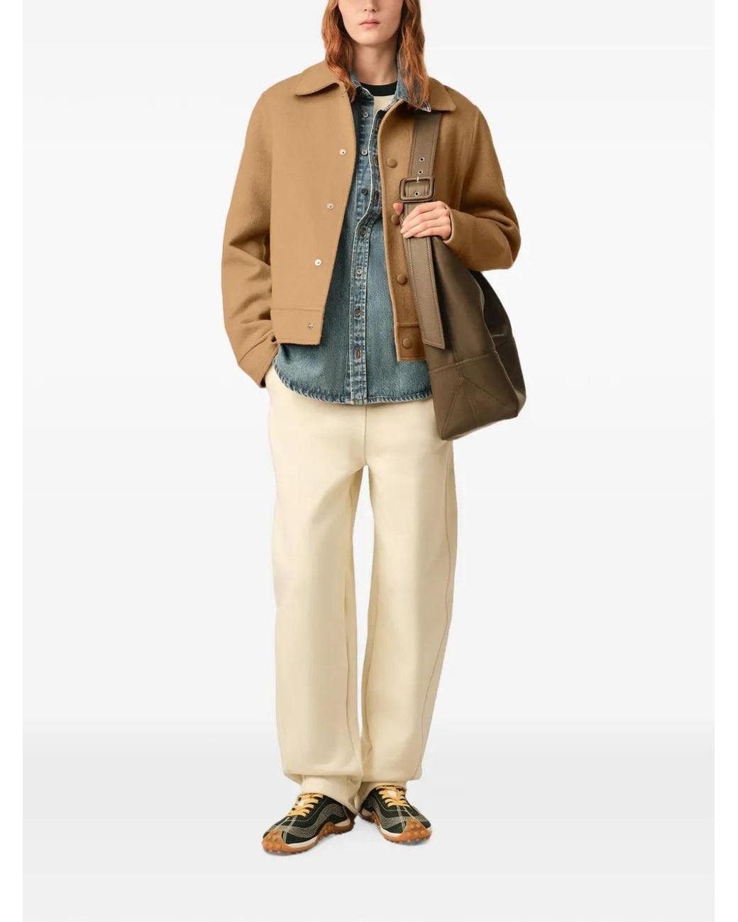 AMI Natural Button-Down Wool And Cashmere Jacket