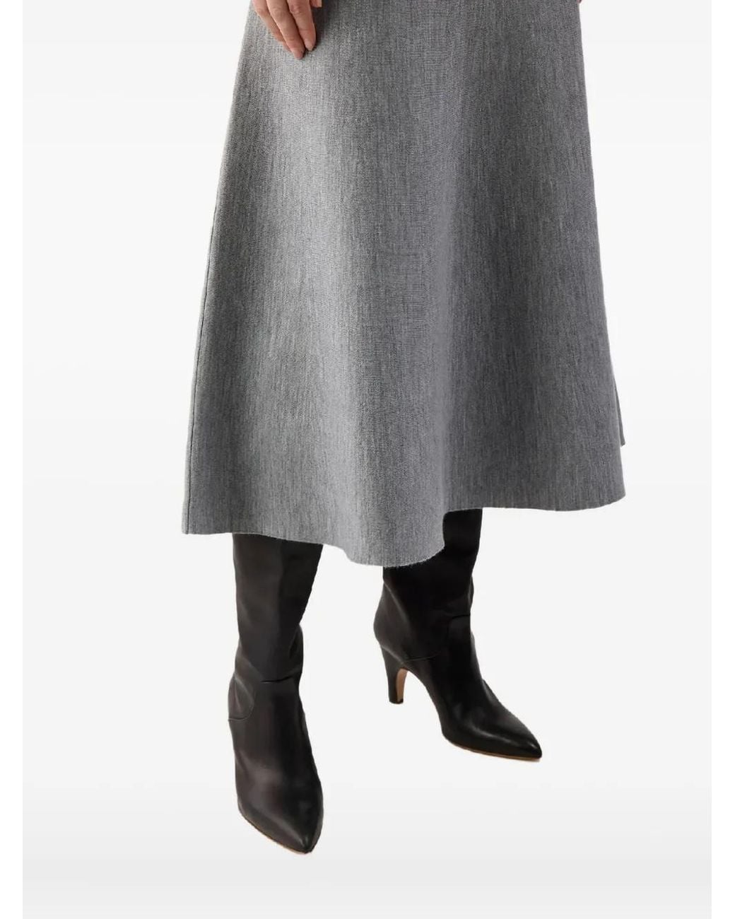Gabriela Hearst Gray Freddie Knitted Midi Skirt