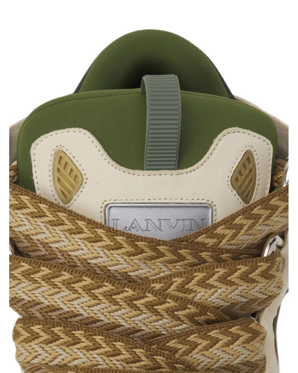 Lanvin Natural Low-Top Sneakers With Dynamic Panel Design And Textured Finish for men