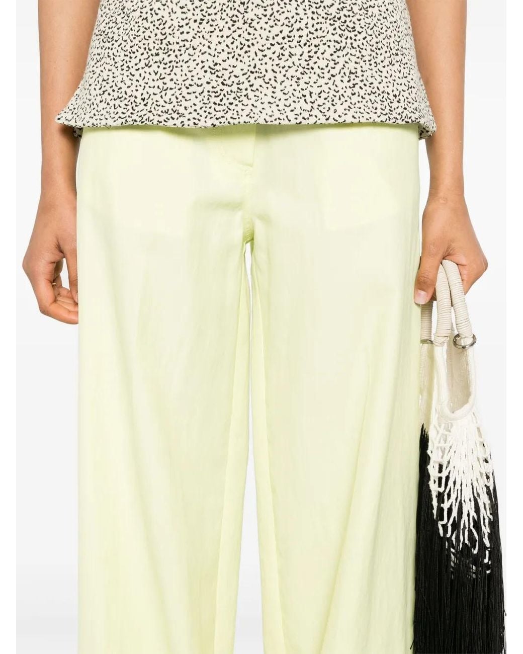 Forte_forte Yellow Vicose Cotton Chic Twill 5 Pockets Pants Clothing
