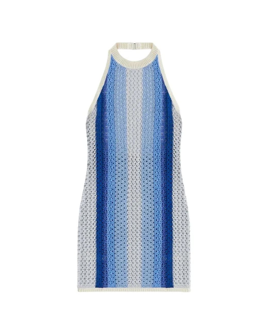 Kith Blue Robe Courte En Crochet Anya