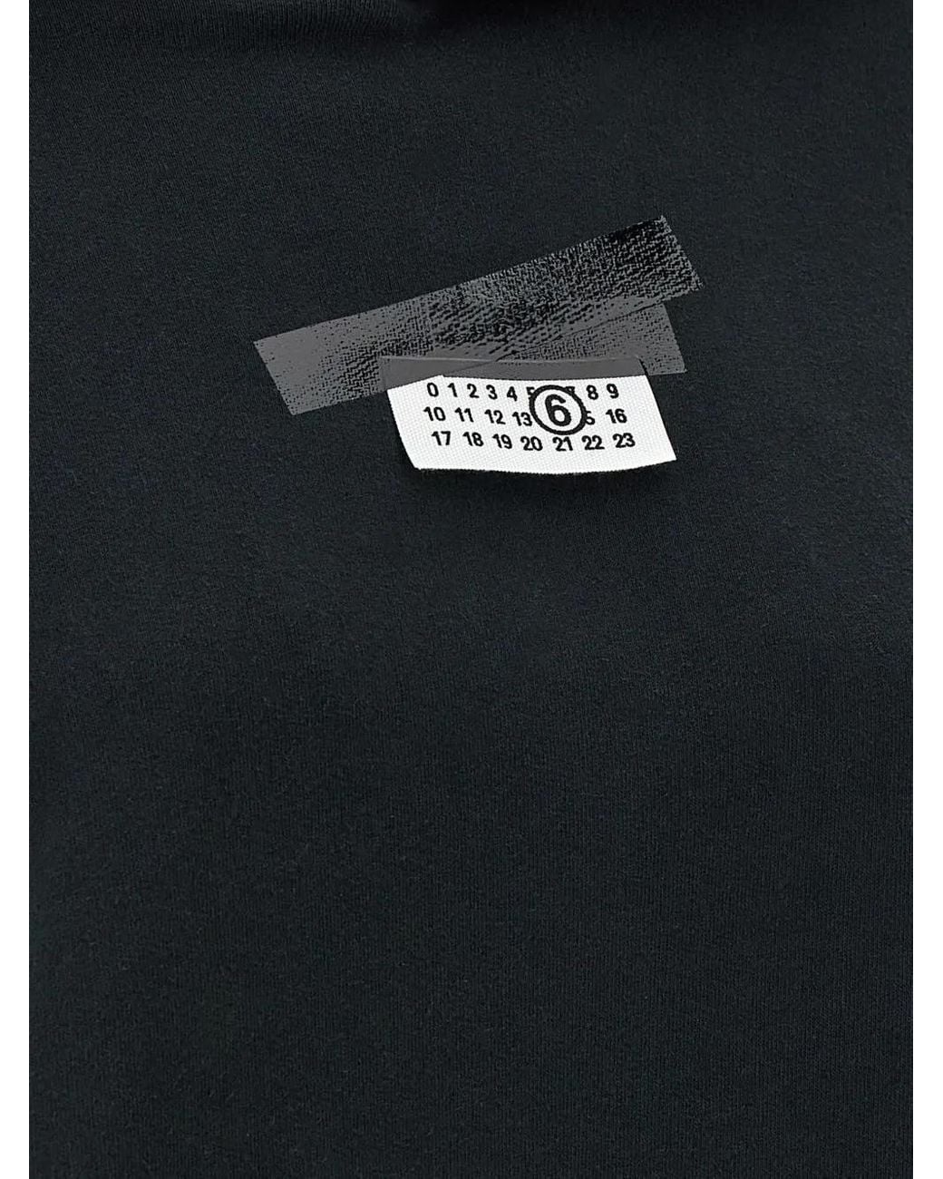 MM6 by Maison Margiela Black Gauze Frayed Hoodie