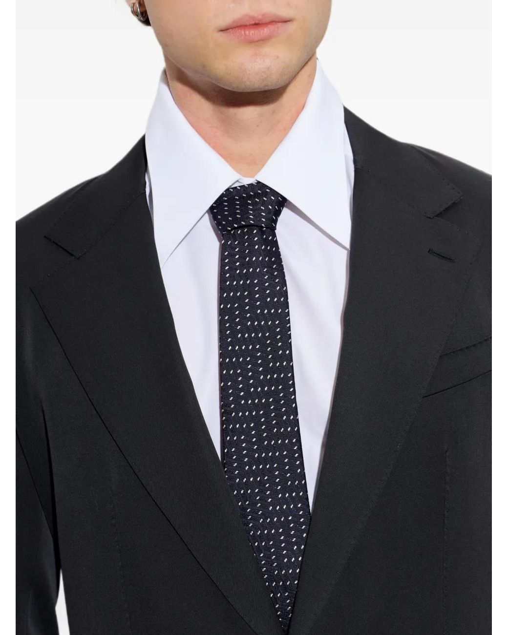 Giorgio Armani Blue Diagonal-Stripe Silk Tie for men