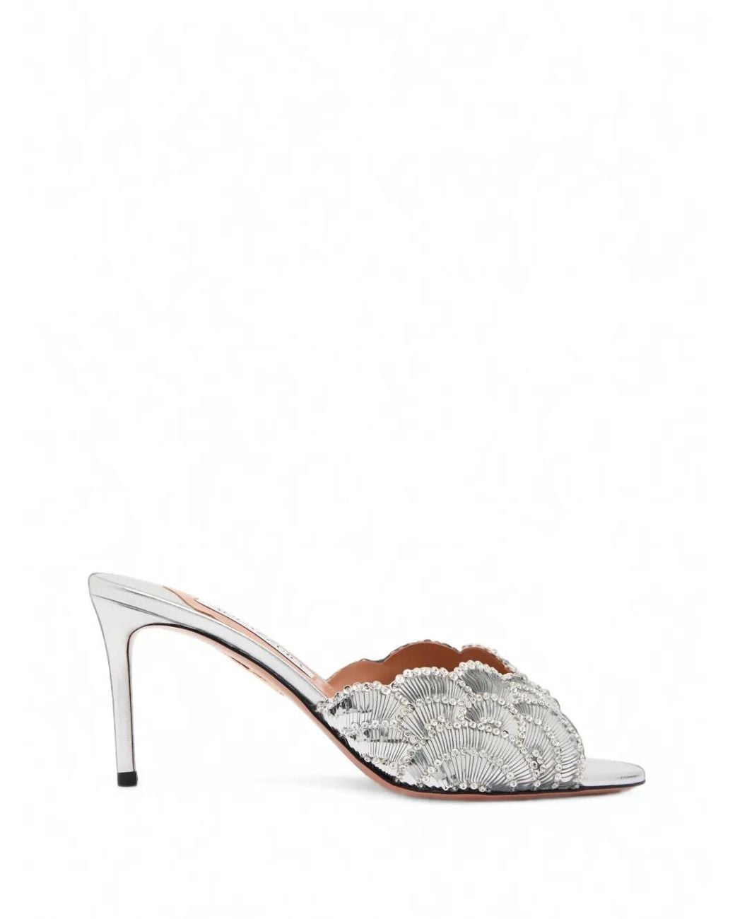 Aquazzura White Sandales Tequilla À Ornements En Cristal
