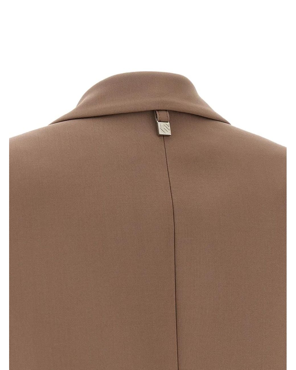 GIUSEPPE DI MORABITO Brown Double-Breasted Virgin Wool Blazer