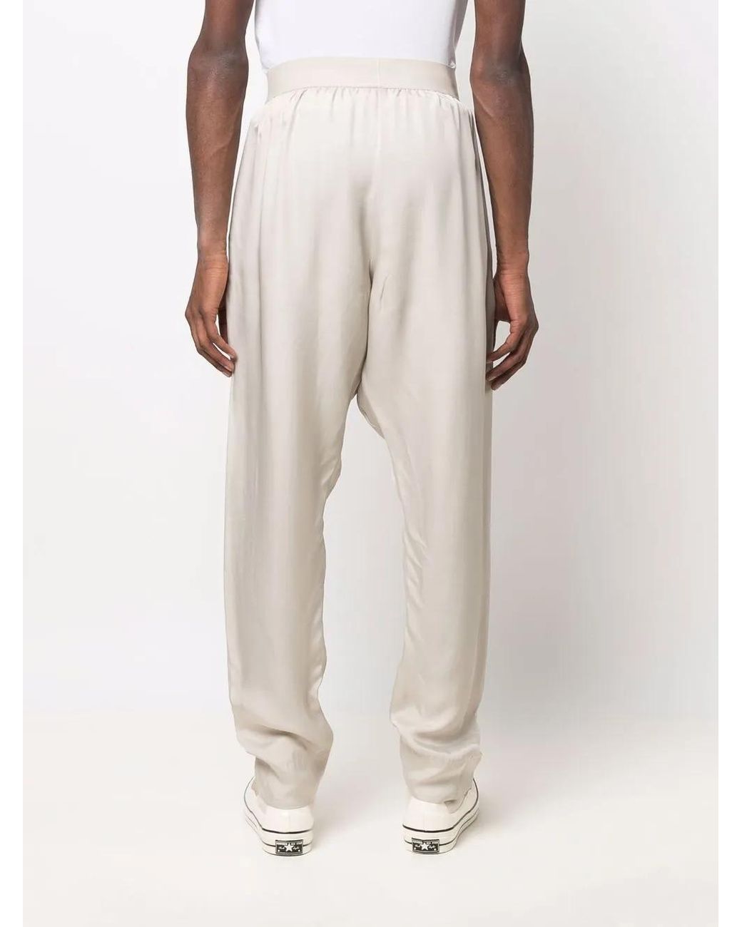 Fear Of God Natural Logo-Waist Slip-On Dropped-Crotch Trousers for men