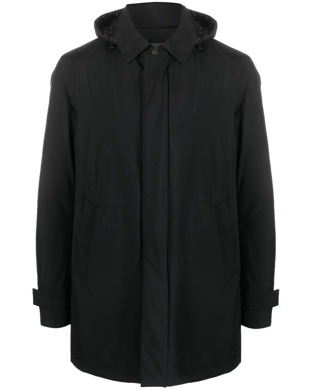 Herno Black Padded Jacket With Detachable Hood For for men