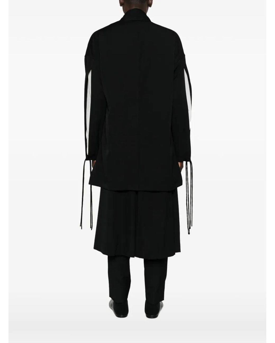 Yohji Yamamoto Black Veste Nouée À Manches Fendues for men