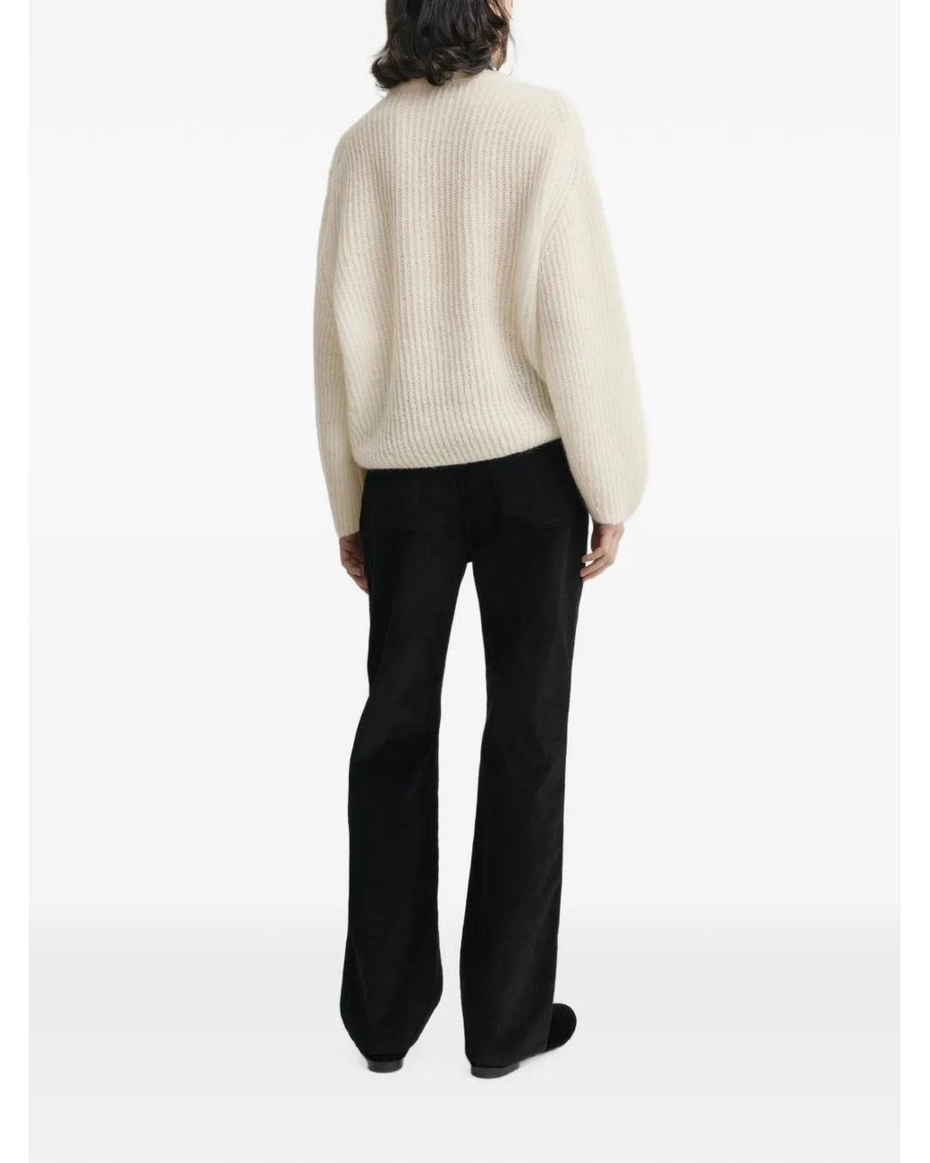 Totême White Ribbed Sweater