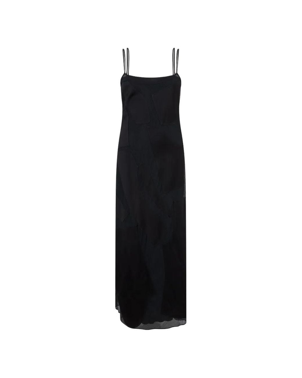 Moschino Black Patchwork Mesh-Panelled Maxi Dress