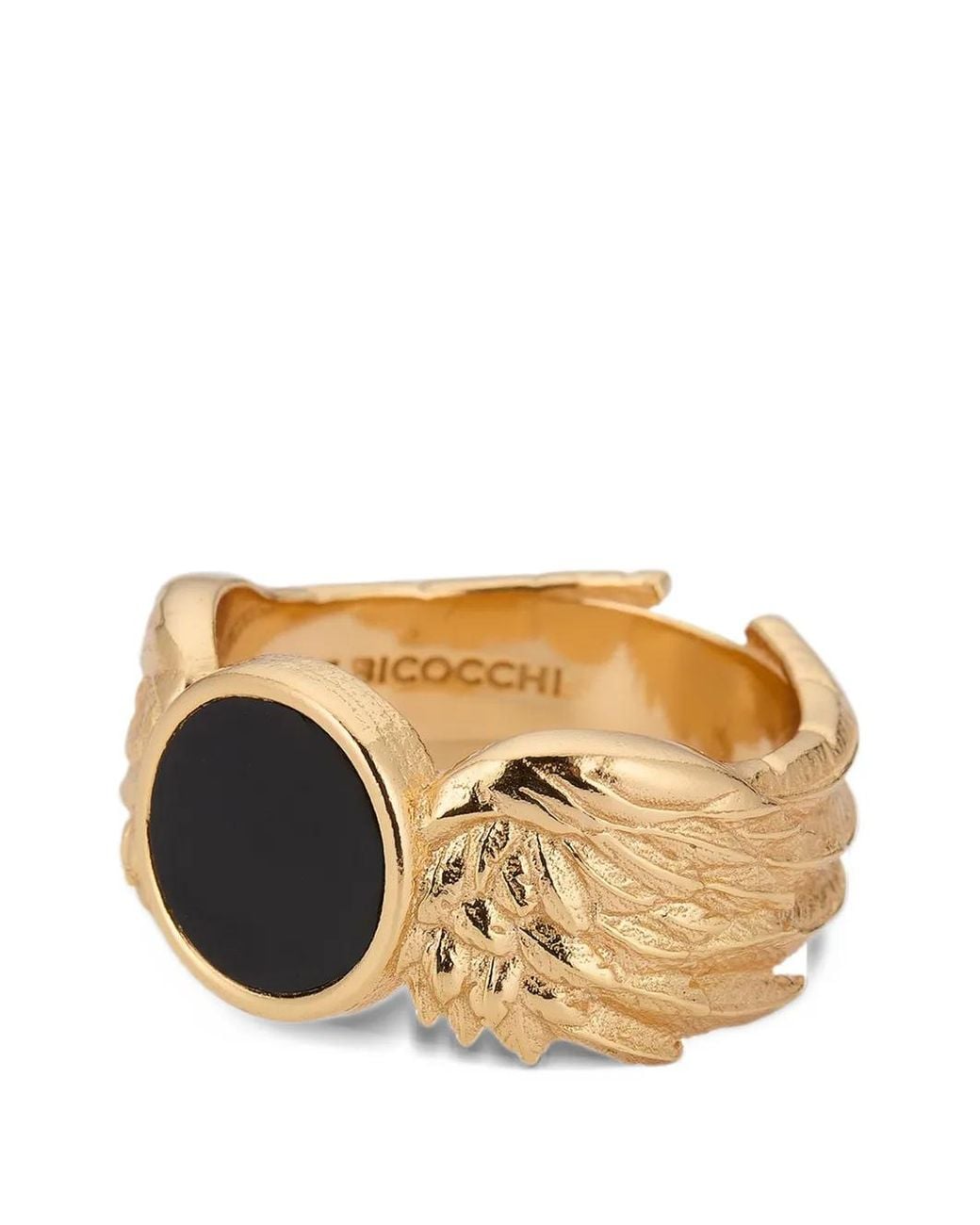 Emanuele Bicocchi Brown Wing-Detail Ring