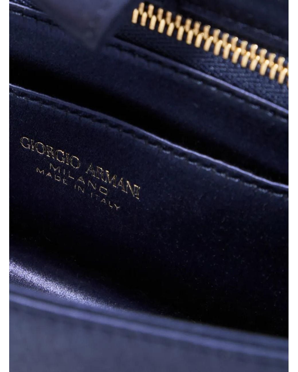 Giorgio Armani Blue Embellished Handle Clutch Bag