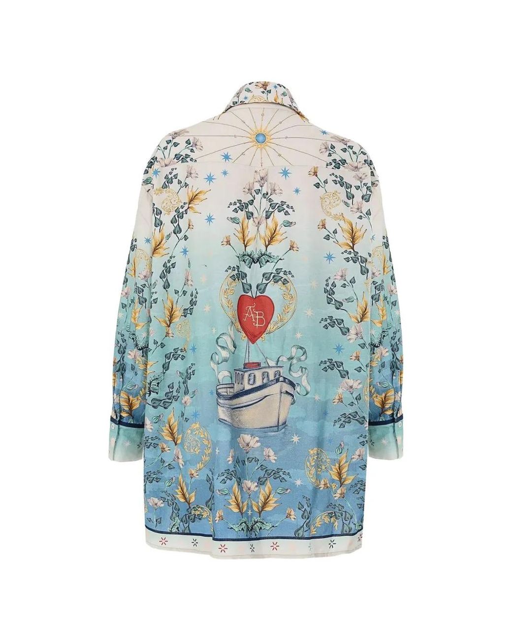 Agua Bendita Blue Nader Anastasia Graphic-Print Button-Up Shirt