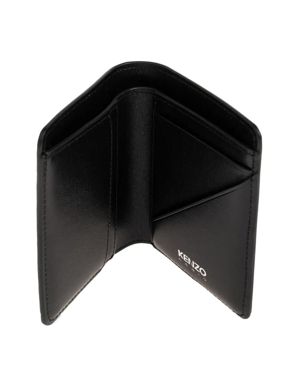 KENZO Black Tulip Leather Wallet for men