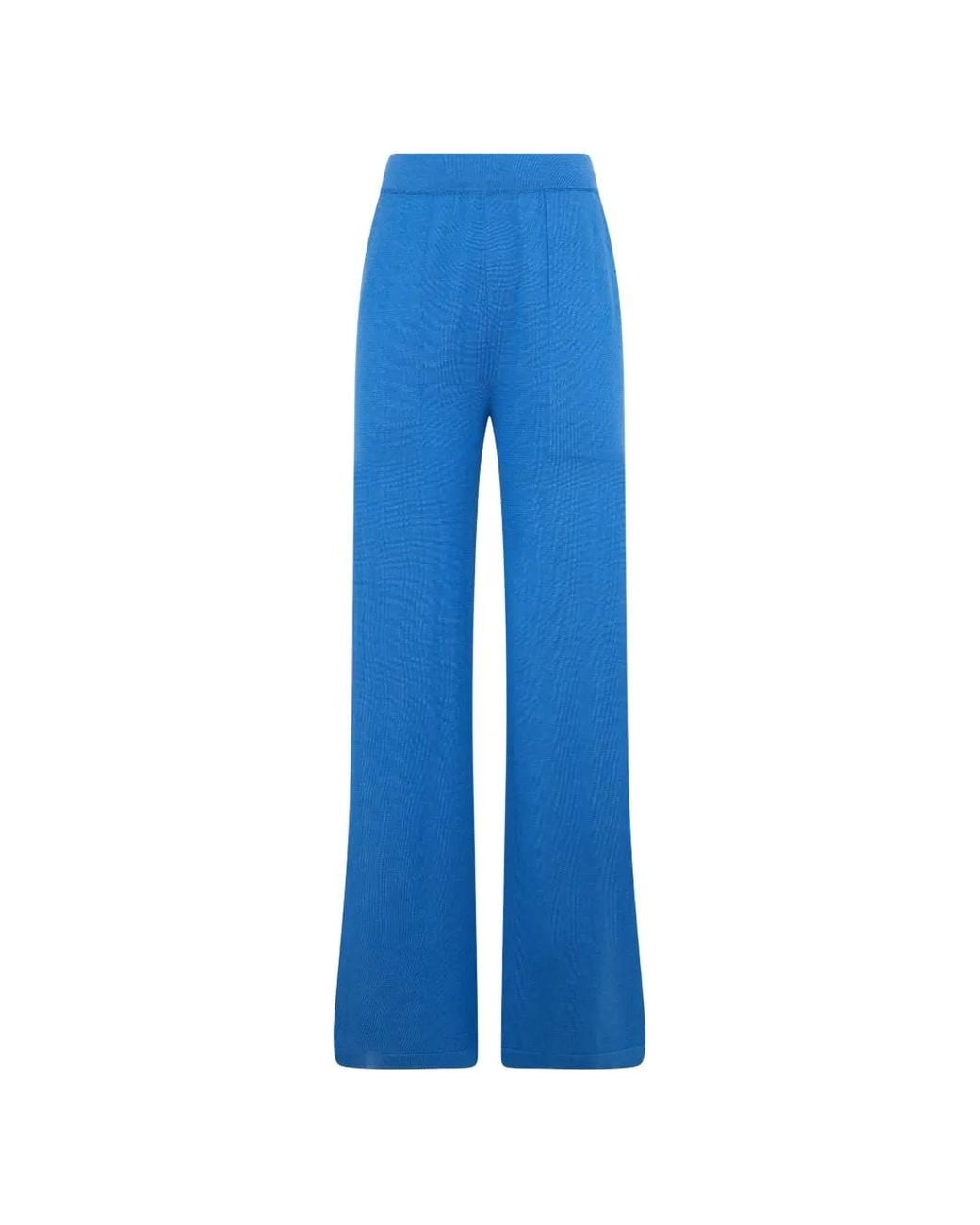Moorer Blue Matilde Fine-Knit Wide-Leg Trousers