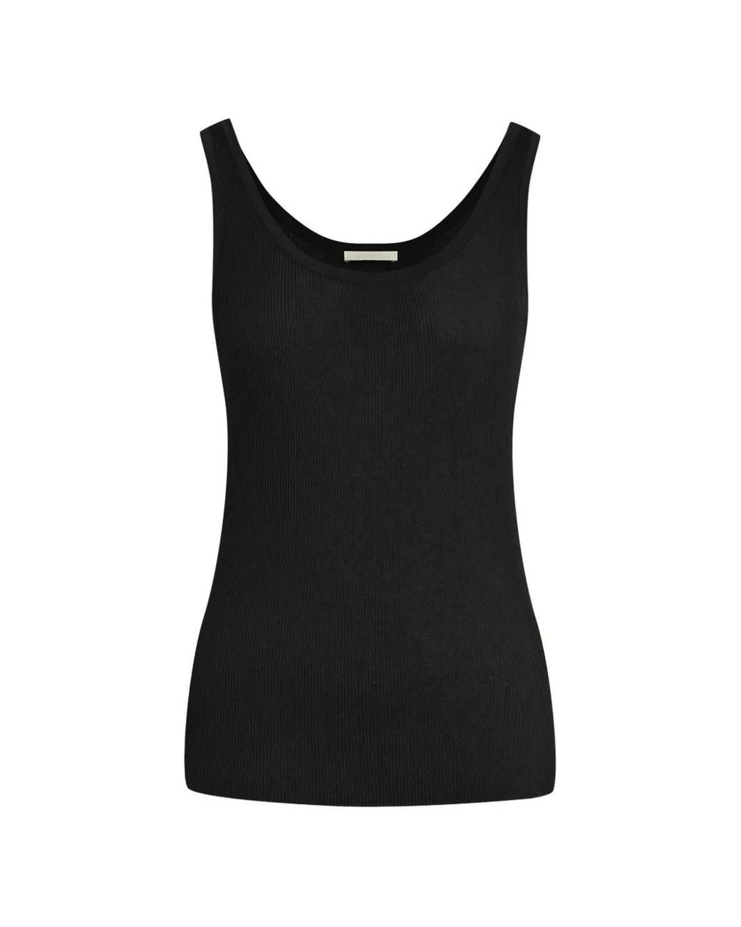 12 STOREEZ Black Lattice Ribbed Tank Top