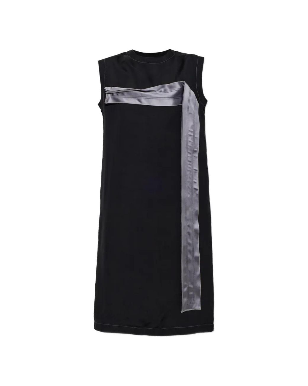Marni Black Contrast-Trim Sleeveless Midi Dress