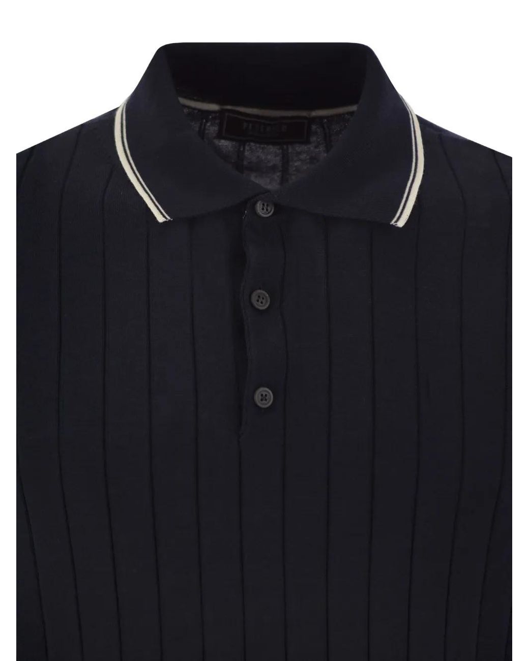 Peserico Geripptes Poloshirt Mit Streifen in Black für Herren