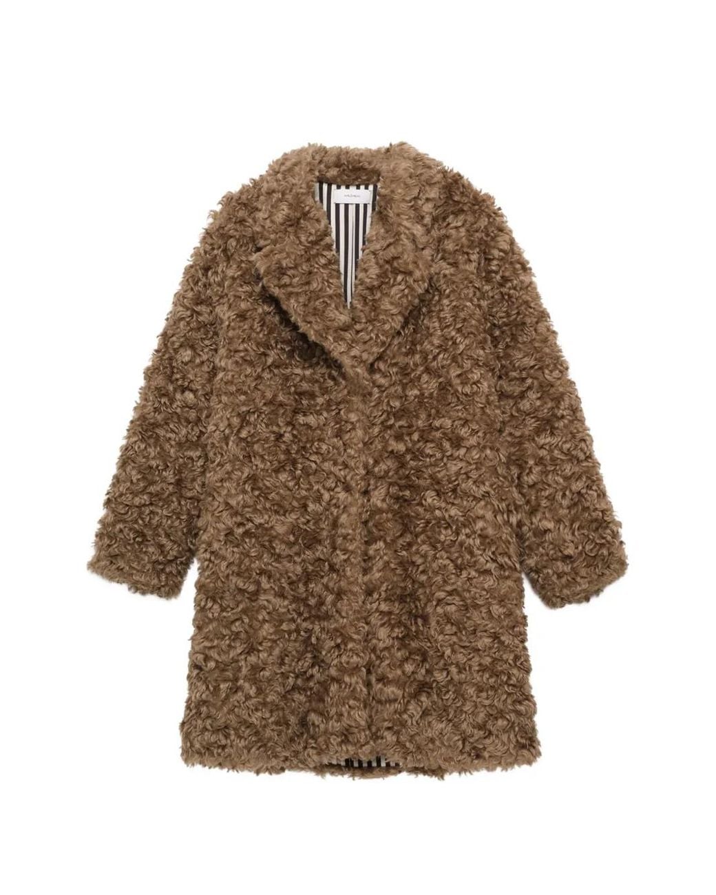 Maliparmi Brown Shirling Lovers Faux-Shearling Coat