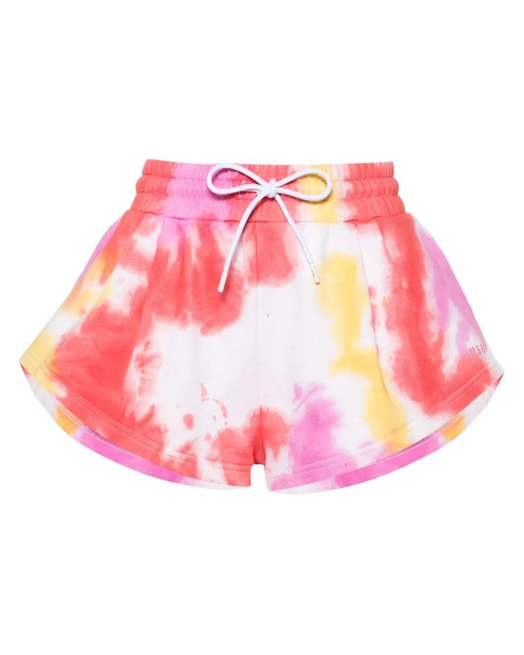 MSGM Pink Embroidered-Logo Shorts