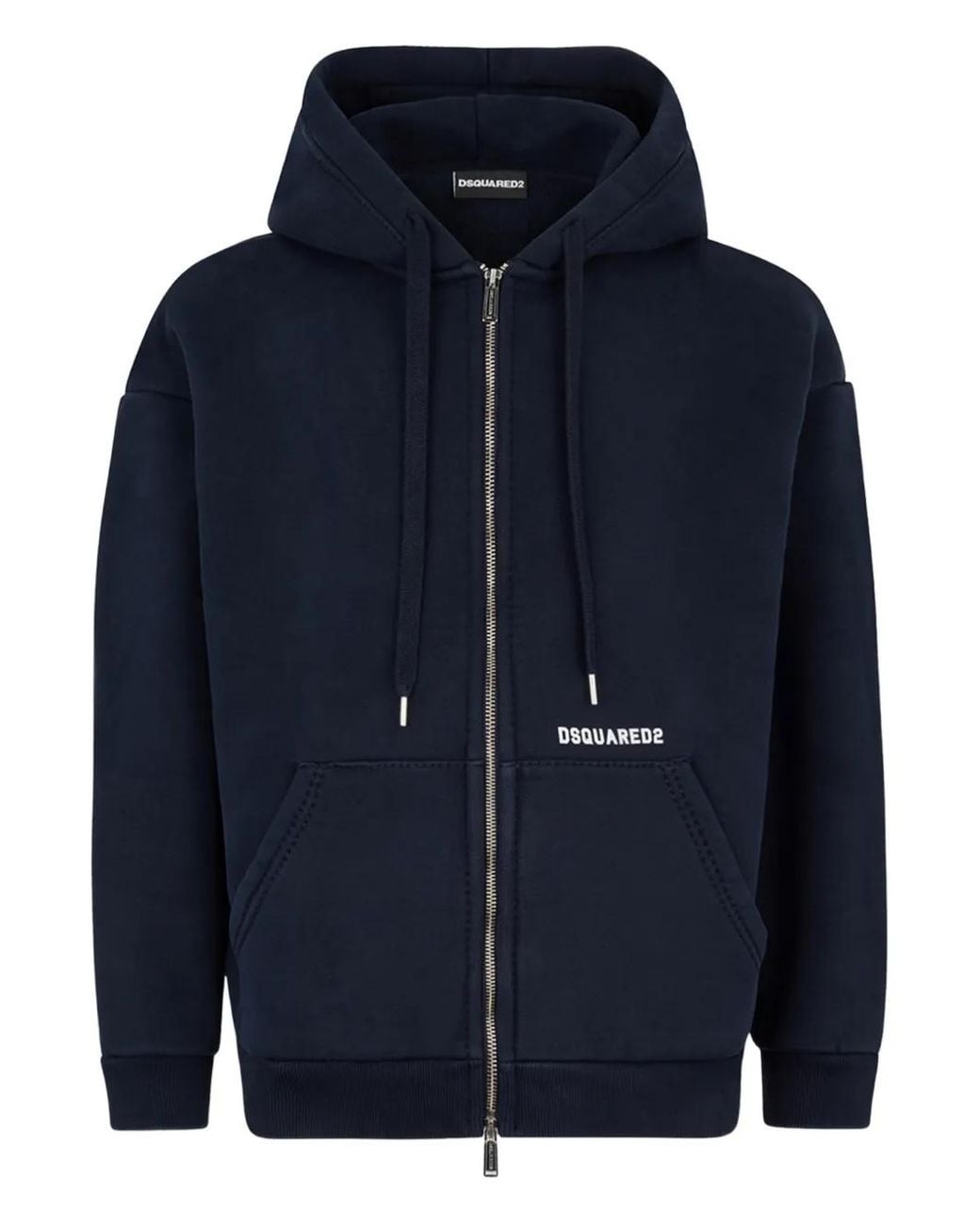 DSquared² Blue Logo Zipped Hooded Jacket for men