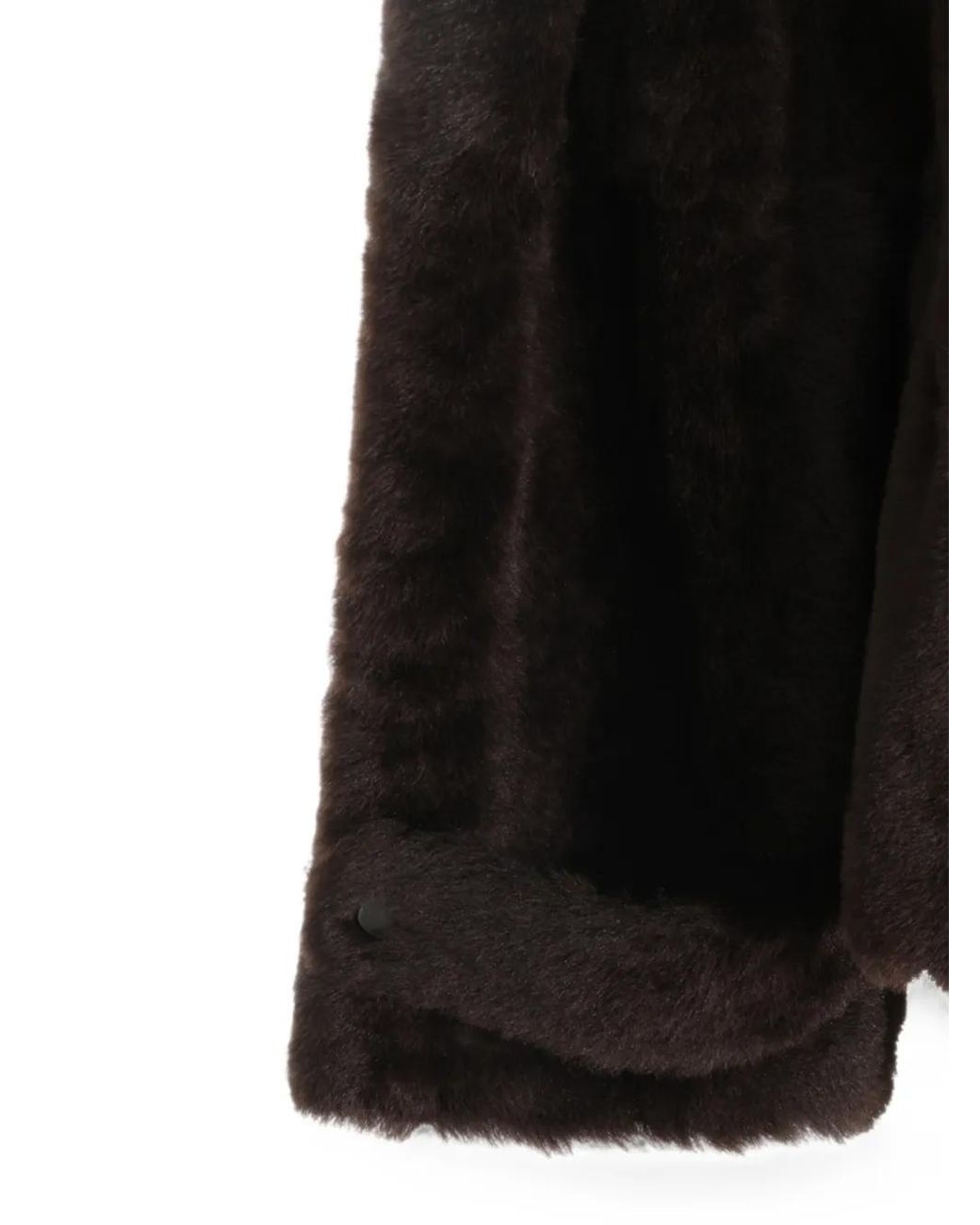 Brunello Cucinelli Black Shearling Monili Jacket With Shiny Zipper Pull