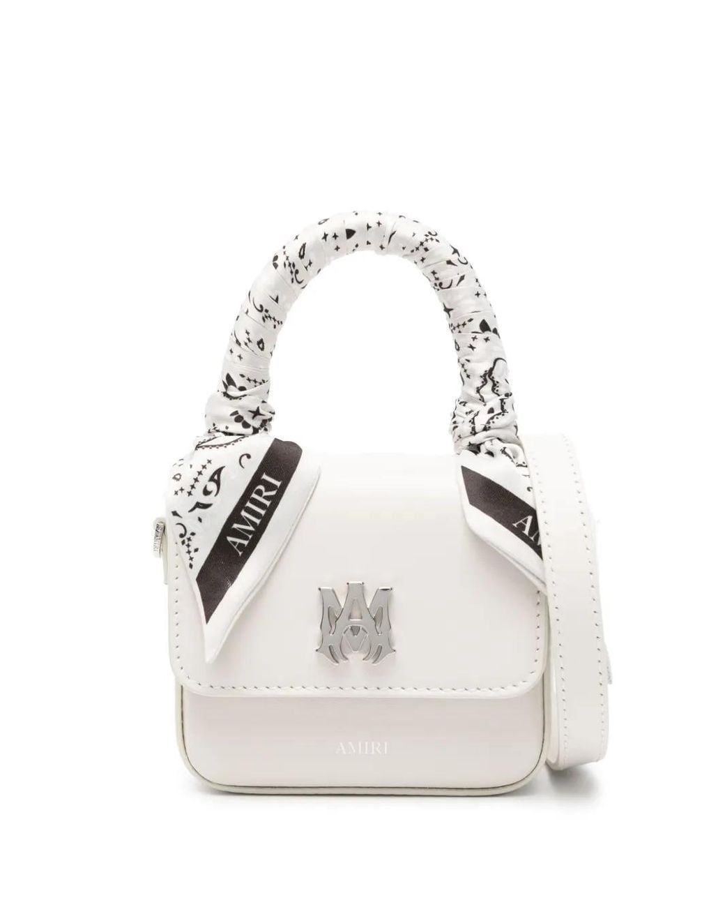 Amiri White Nano Ma Bandana-Embellished Tote Bag