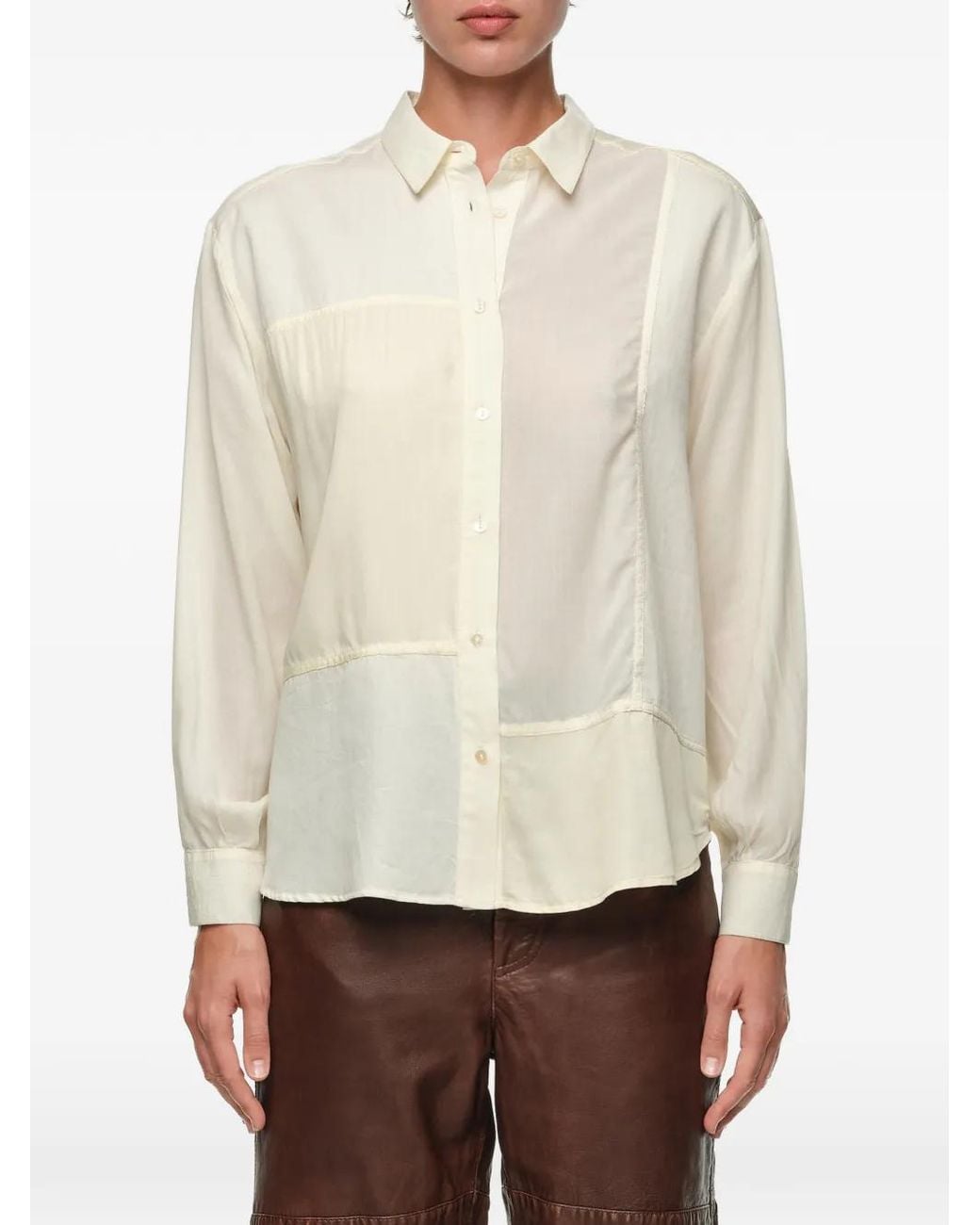 Camisa Recta Con Diseño Patchwork Bimba Y Lola de color White