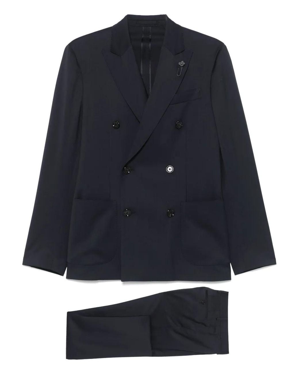 Lardini Blue Virgin Wool Suit for men
