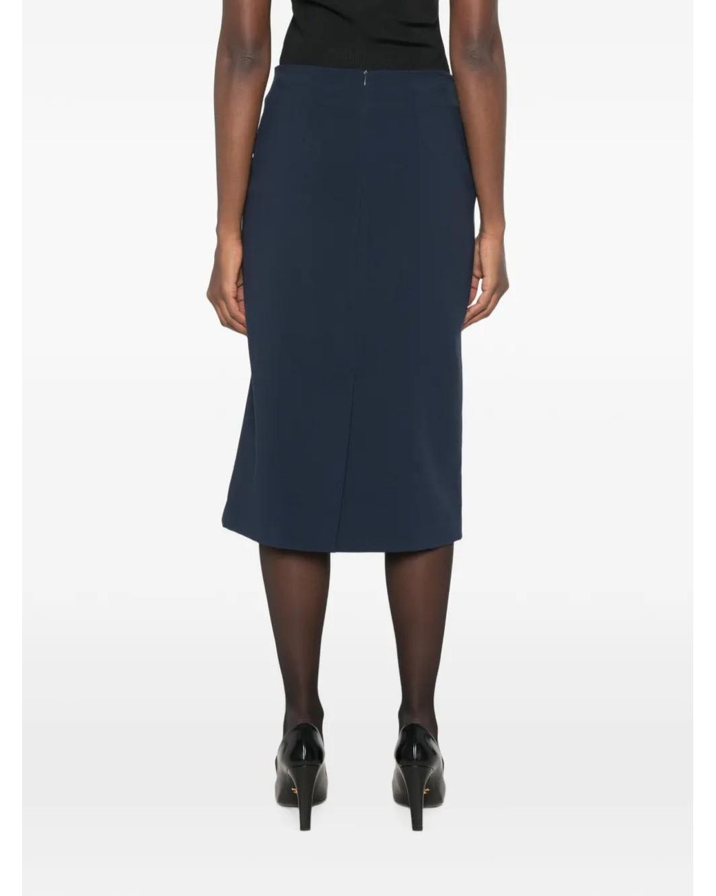 Ottod'Ame Blue Pencil Midi Skirt