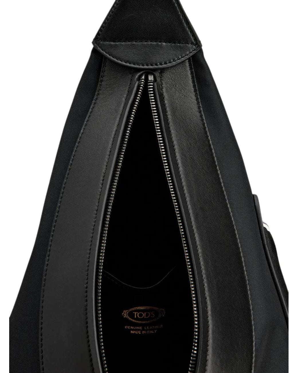 Tod's Black Leather-Trim Triangular Backpack for men