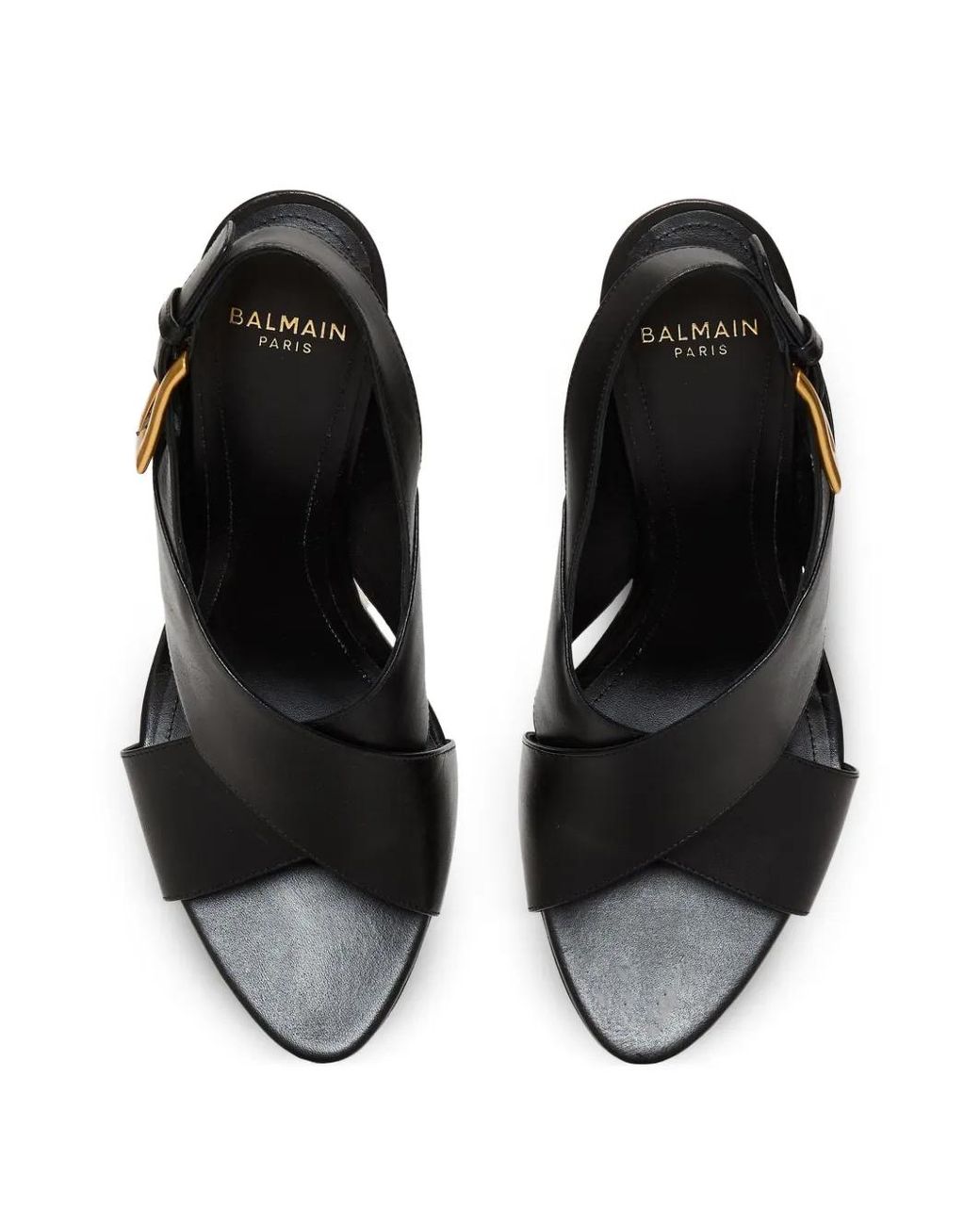 Balmain White Anthem No Wedge Smooth Leather Sandals