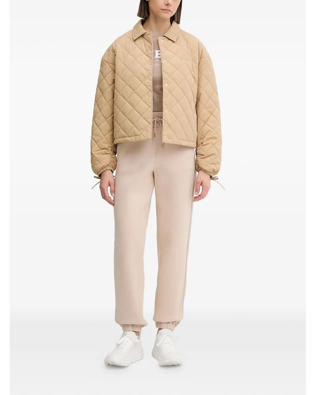 Guess Natural Quilted Collared Jacket