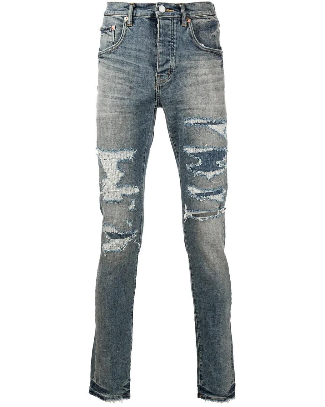 Purple Brand Blue Jean Slim À Taille Basse for men